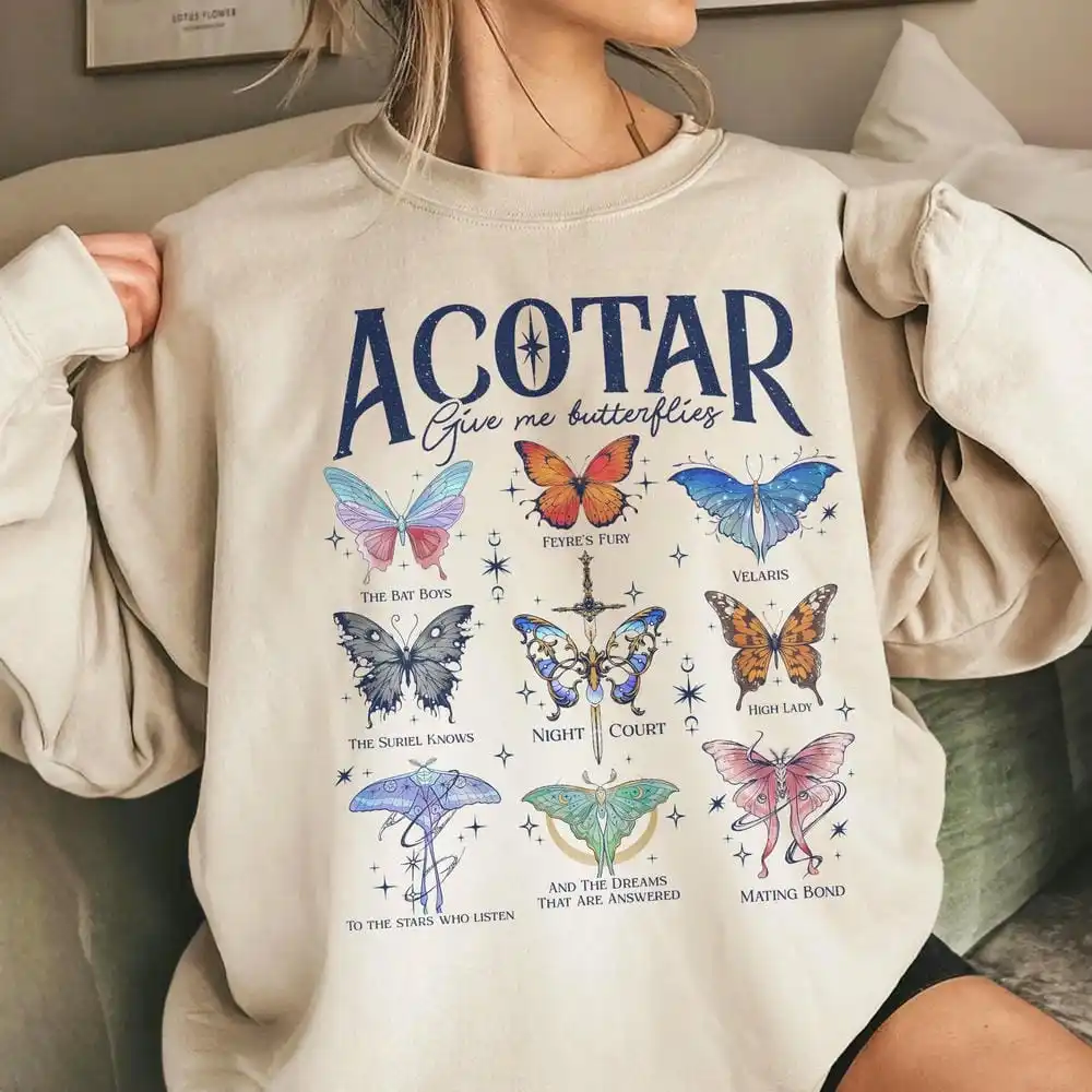 المرأة خمر Acotar الفراشات البلوز Velaris المحكمة الليلية البلوفرات تعطي لمحبي الكتاب مضحك البلوز الشارع الشهير