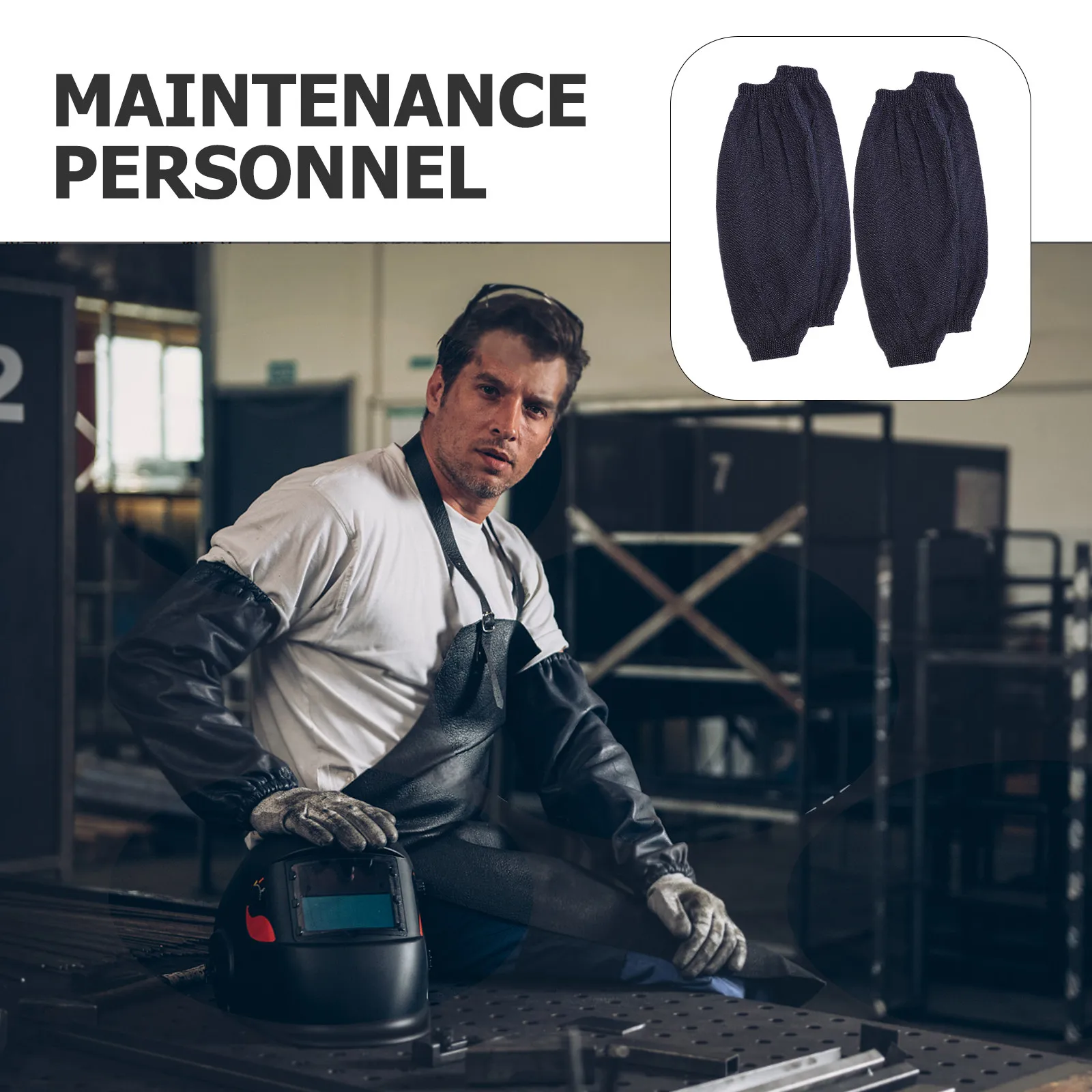 2Pairs Double Layered Forearm Protection Sleeves Sturdy Arm Protective Cover for Welding Construction Factory Heat Spark