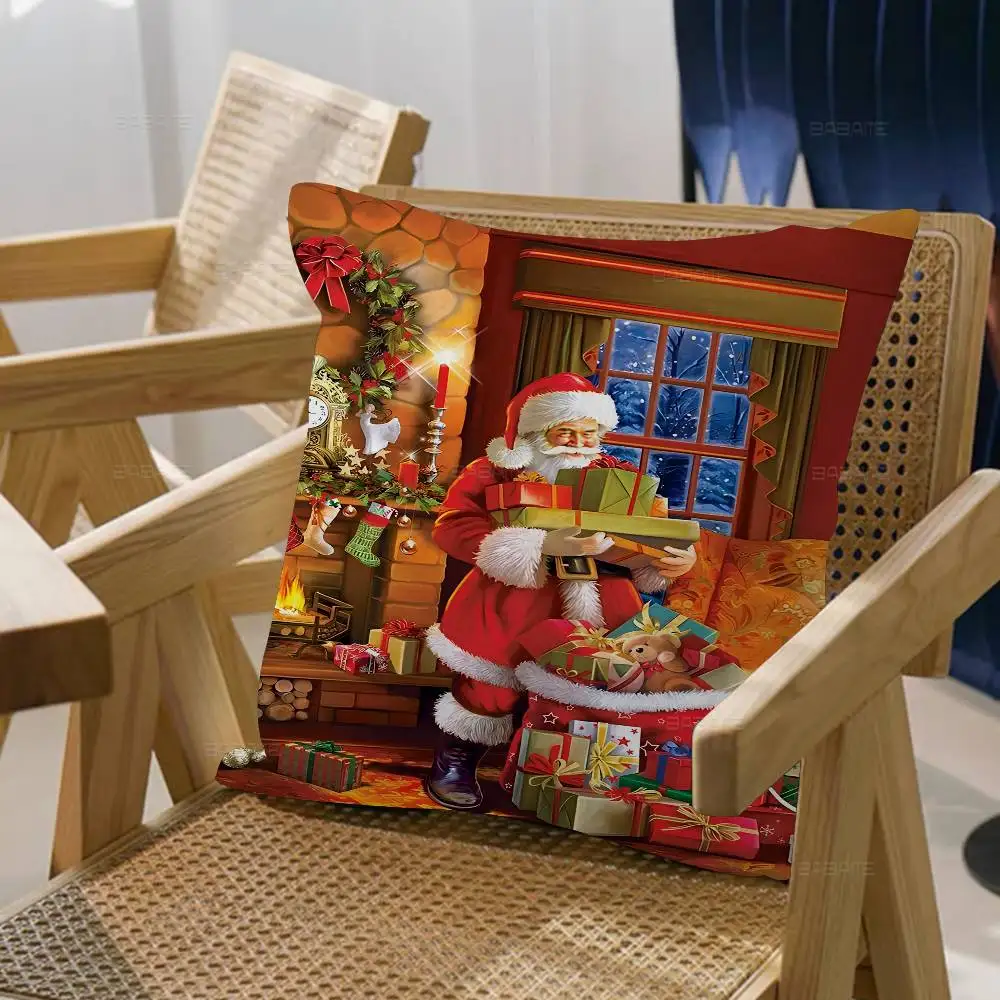 عيد ميلاد سعيد وسادة هدية مكتب المنزل الديكور غرفة نوم أريكة غطاء وسادة السيارة 45x45 #3