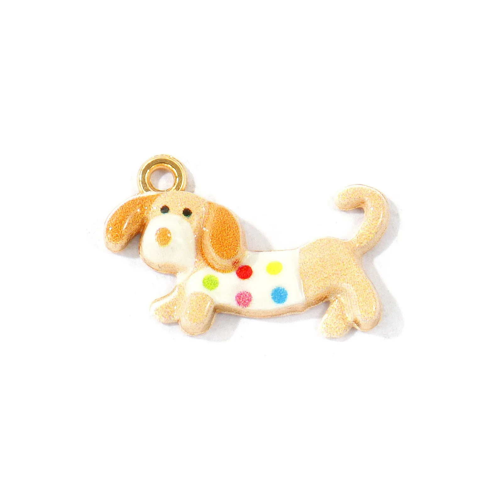 10 Stück Niedliche Cartoon-Hund-Tier-Motive Anhänger, Vergoldet, Mehrfarbige Emaille-Anhänger für Frauen, DIY Halskette Ohrringe Schmuck Geschenk – Detail 3