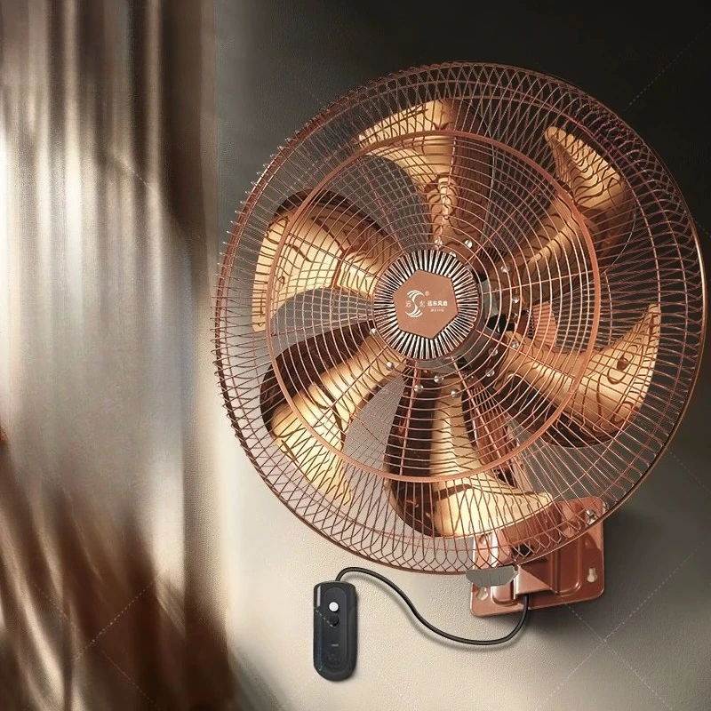 18 Inch Vintage Metal Fan Wall-Mounted Oscillating Fan Adjustable 3 Speeds High Velocity Antique Rose Gold Commercial Restaurant