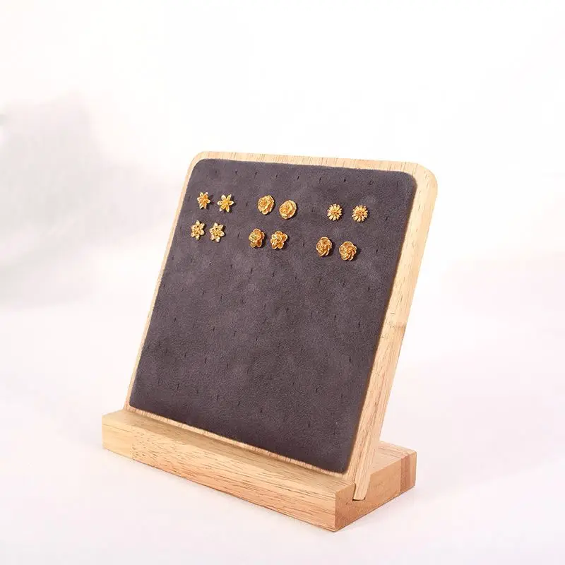 Wood Earrings Ear Studs Holder Jewelry Display Holders Earring Showcase Organizer Stand Storage Rack