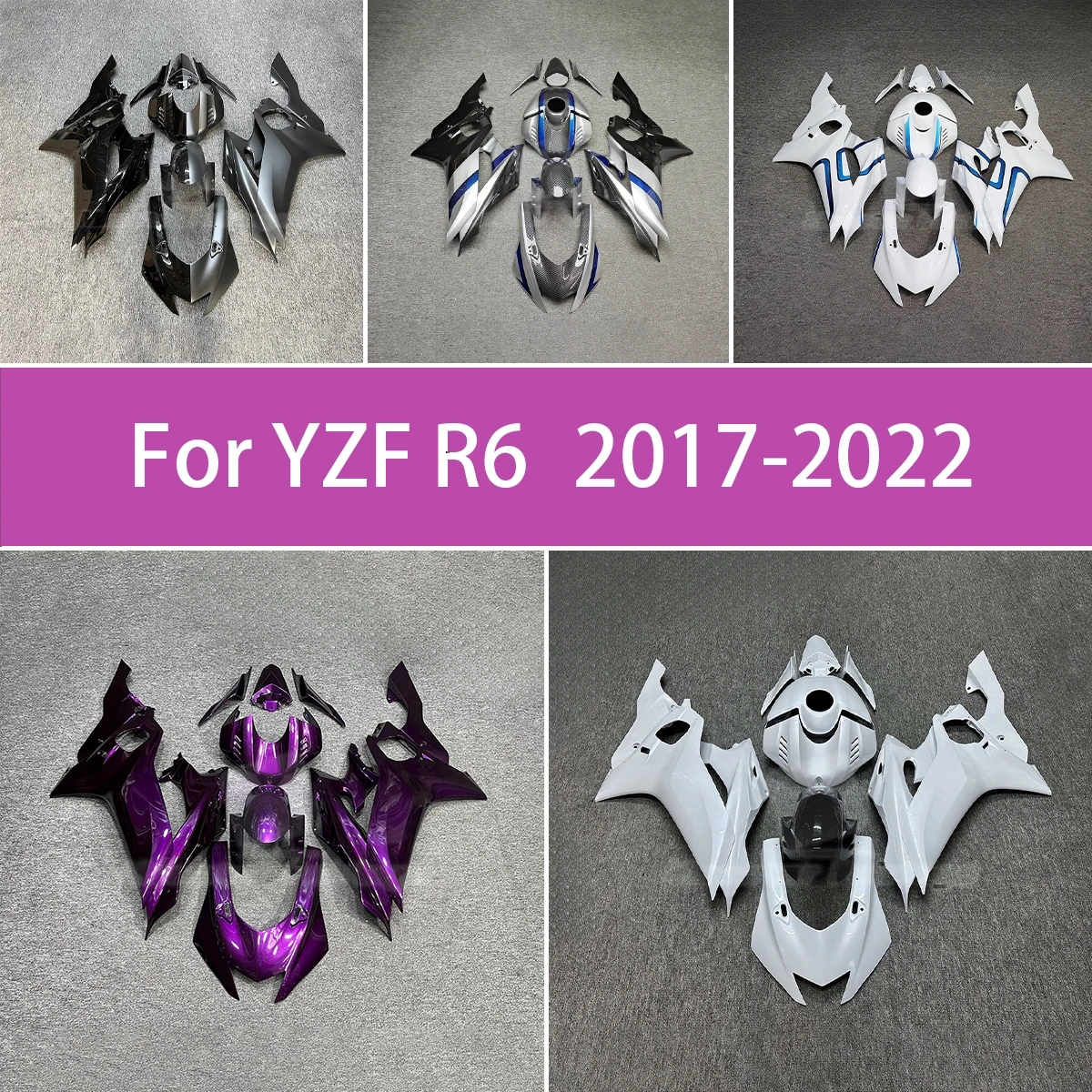 

New ABS Fairings 2017-2025 YZF-R6 Black White Motorcycle Fairing Panels Custom Suitable For Yamaha 17-22 YZF R6