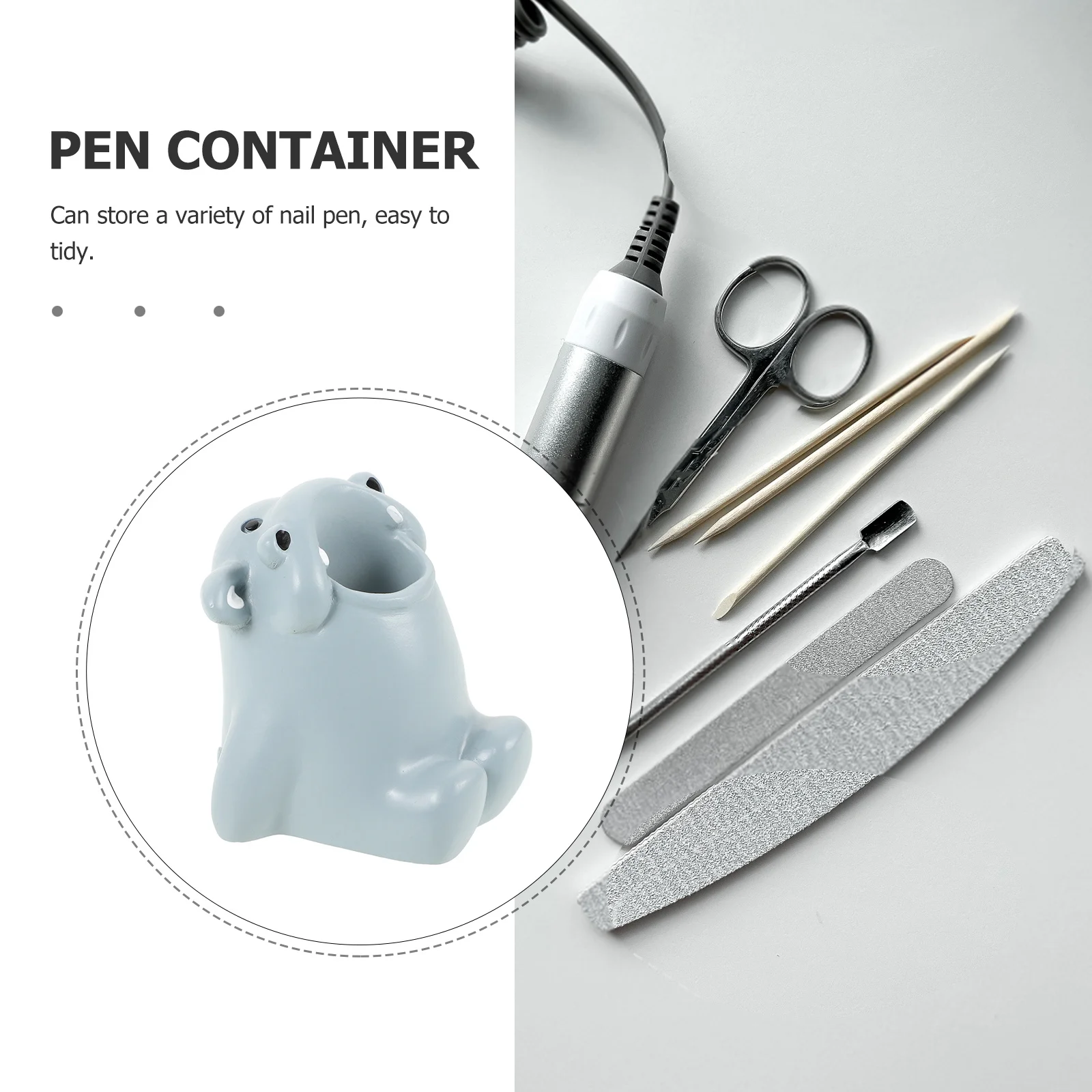 

Durable Resin Makeup Organizer Nail Brush Holder Cute Cartoon Design Desk Accessories Storage Nail Brush Holder