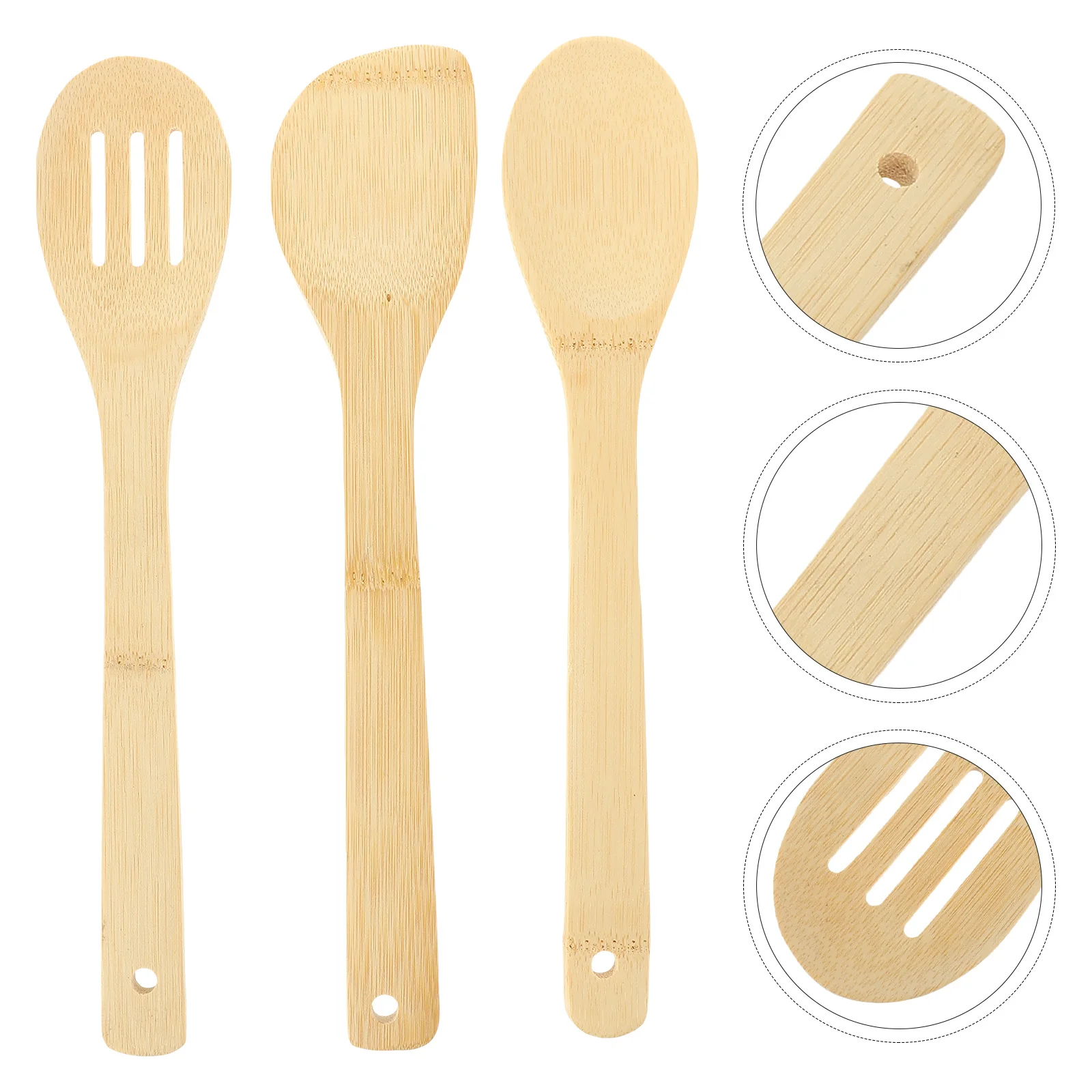 

3Pcs Bamboo Spatula Set Non-Stick Heat-Resistant Ergonomic Handle Kitchen Cooking Tools Gifts Non-Stick Pan Spatula