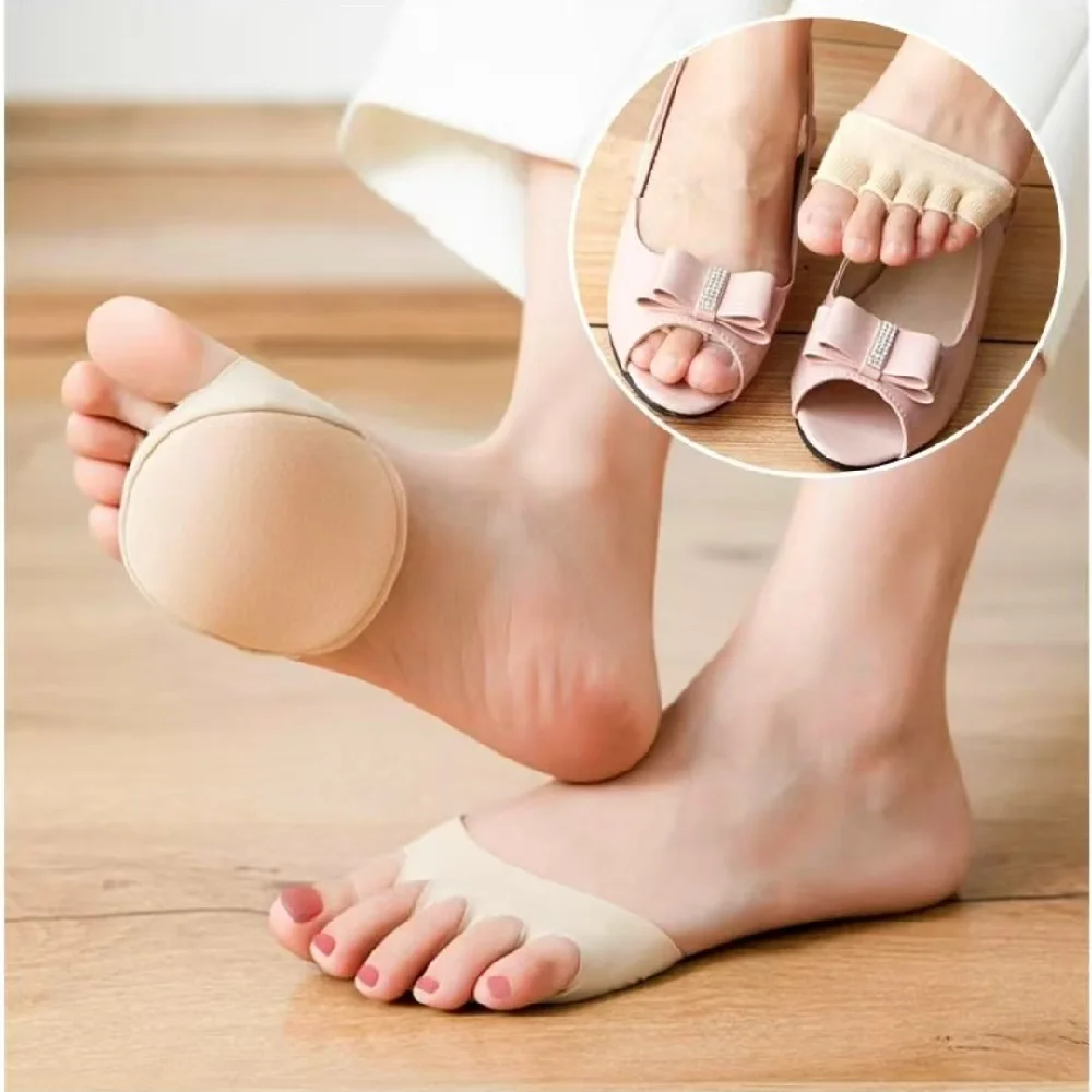 High Heel Socks Insole Forefoot Pain-proof Thicken Half Padded Invisible Female Toe Half Socks