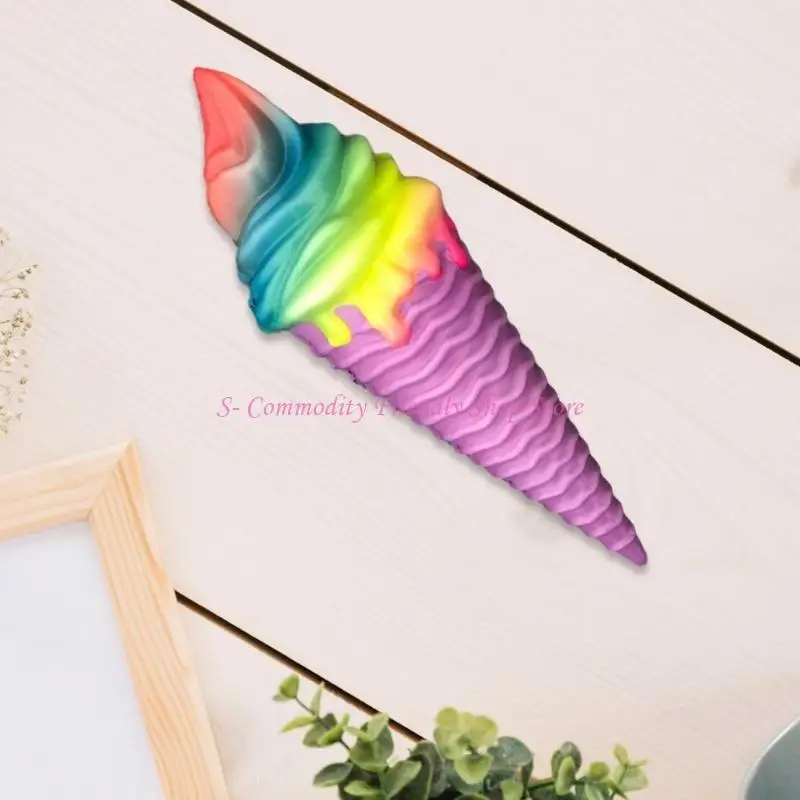 85AE ที่มีสีสัน Ice Cream CONE Squeeze ของเล่นเด็กผู้ใหญ่นุ่มมือผ่อนคลาย Squeezable ของเล่นสำหรับนักเรียนเด็กนักเรียนผ่อนคลาย