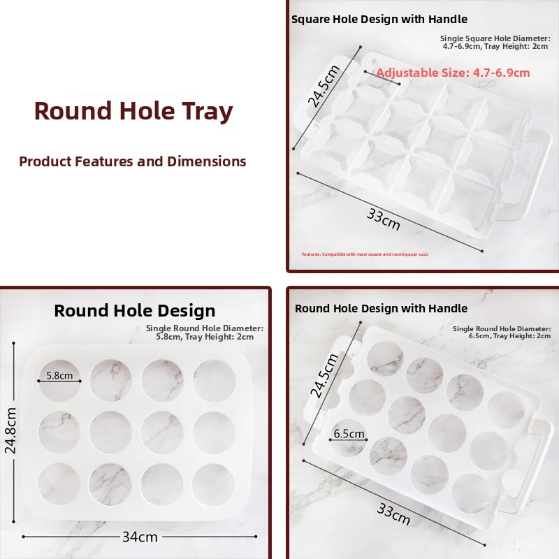 

New round Hole Cake Box Dert Table Storage Box Cup Cake Paaging Box Reusable Paper Cup Cake Box Western Pastry Box