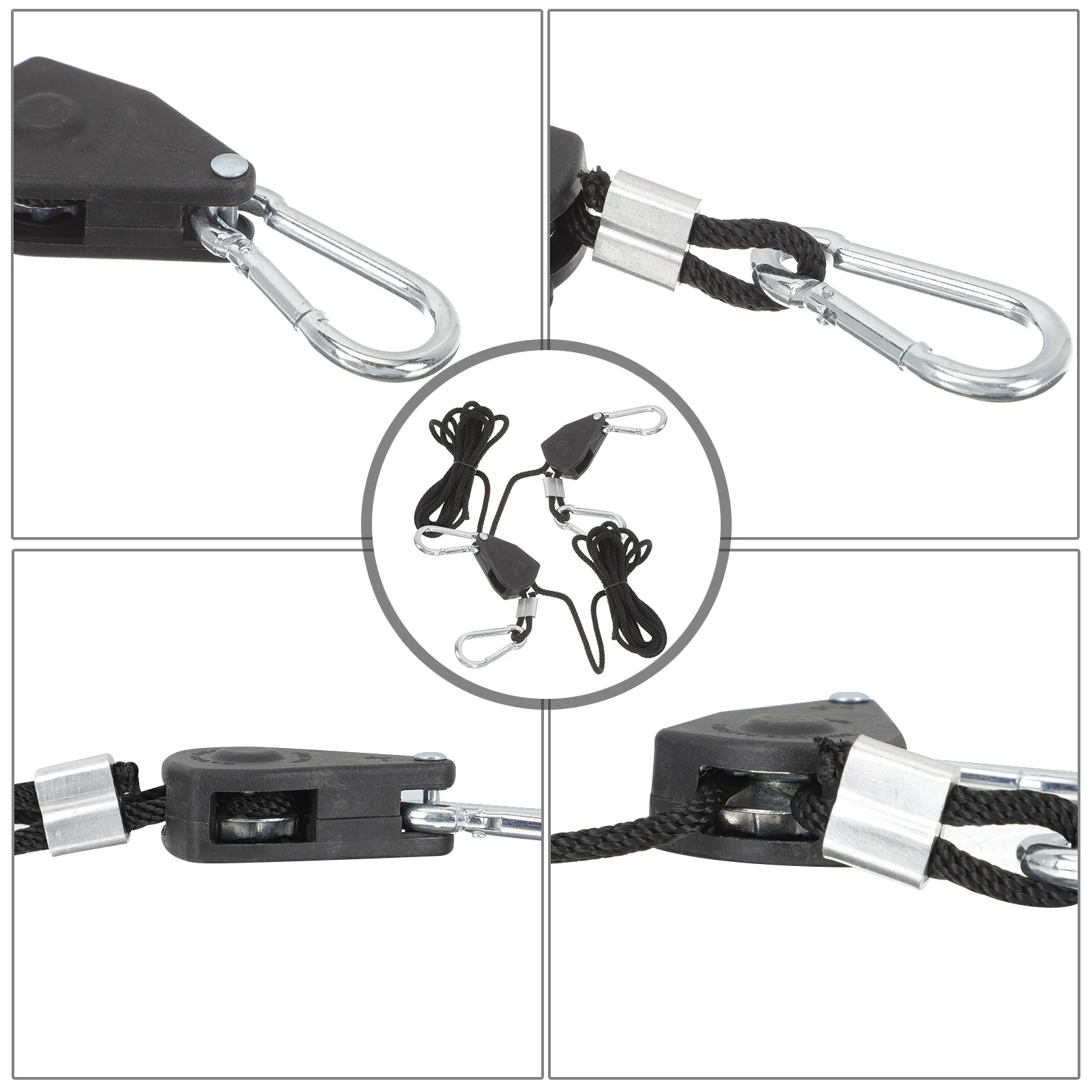 

2 Pcs Adjustable Plant Lamp Lift Heavy Duty Ropes Grow Light Hanger Metal