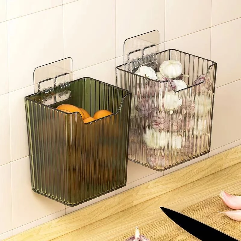 Kitchen Wall Hanging Storage Box Ginger Garlic Onion Storage Box Lipstick Makeup Storage Rack Bathroom Kitchen Organization