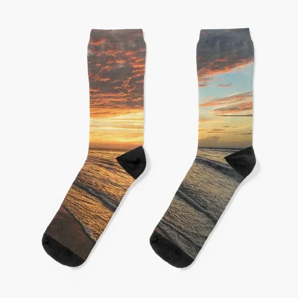 

Sunset Beach Socks cool Men's colored floor Socks Man Women's