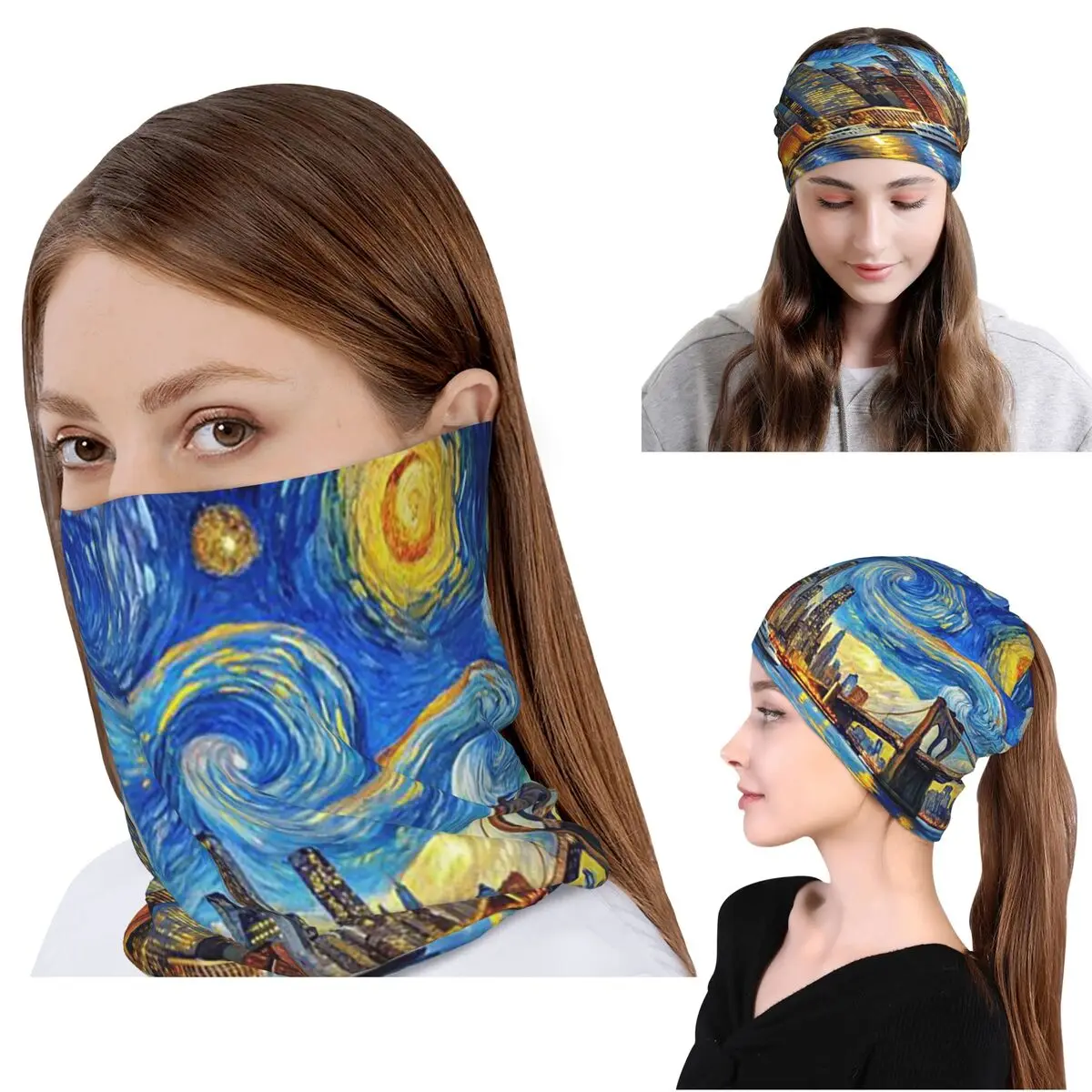 Van Gogh Bandana Halstuch, Wickelschal, Mehrzweck-Sturmhaube, Mütze, Unisex, für Erwachsene, Winter
