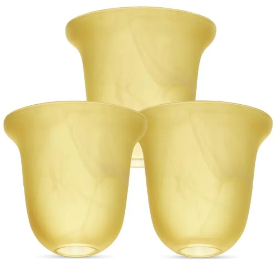 

Alabaster Glass Pendant Light Shade - Farmhouse Style Chandelier Shades 6"x6" Socket Nut Compatible - Upgrade Pendants Wall Van