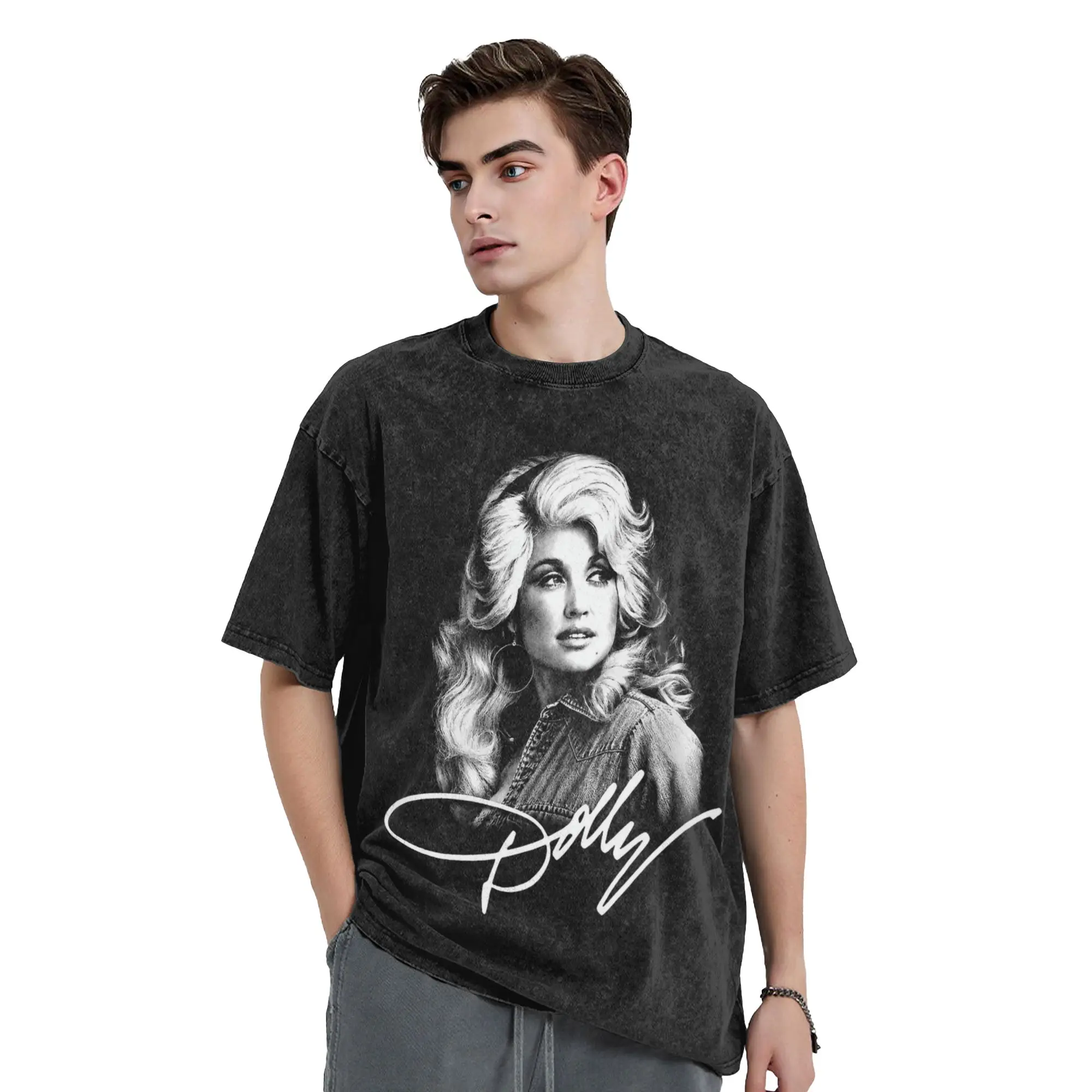 Washed T Shirt Dolly Parton Memorial Hip Hop T-Shirts Harajuku  Streetwear Short Sleeve Printed Tops Tee Shirt for Men Women
