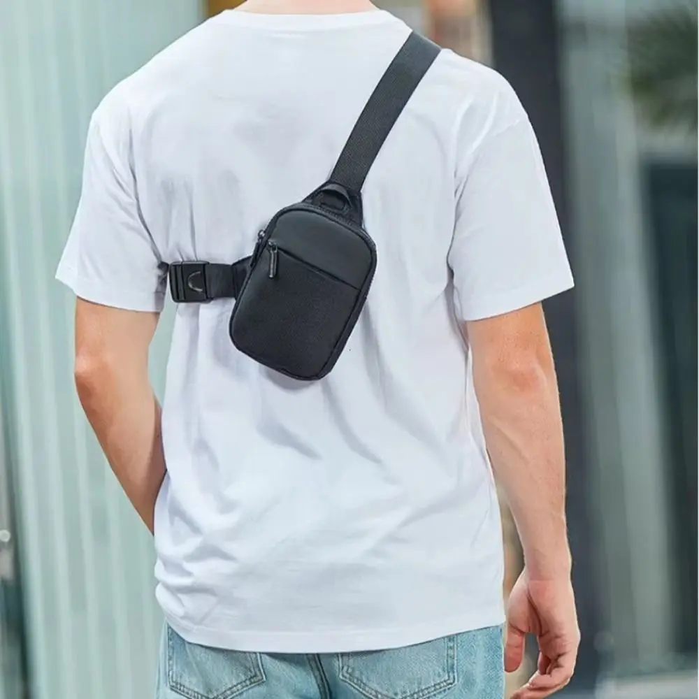 

Fashion Zipper Men Chest Bag Nylon Waterproof Mobile Phone Bag Handbag Multipocket Small Shoulder Bag Travel