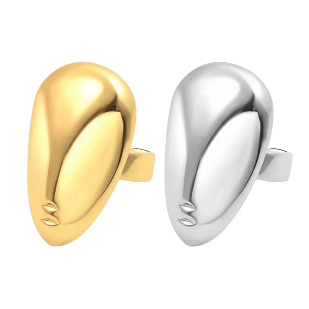

Metal Material Finger Rings Smooth Surface Glossy Finish Geometric Rings Water Drop Shape Irregular Shape Punk Jewelry For Girls