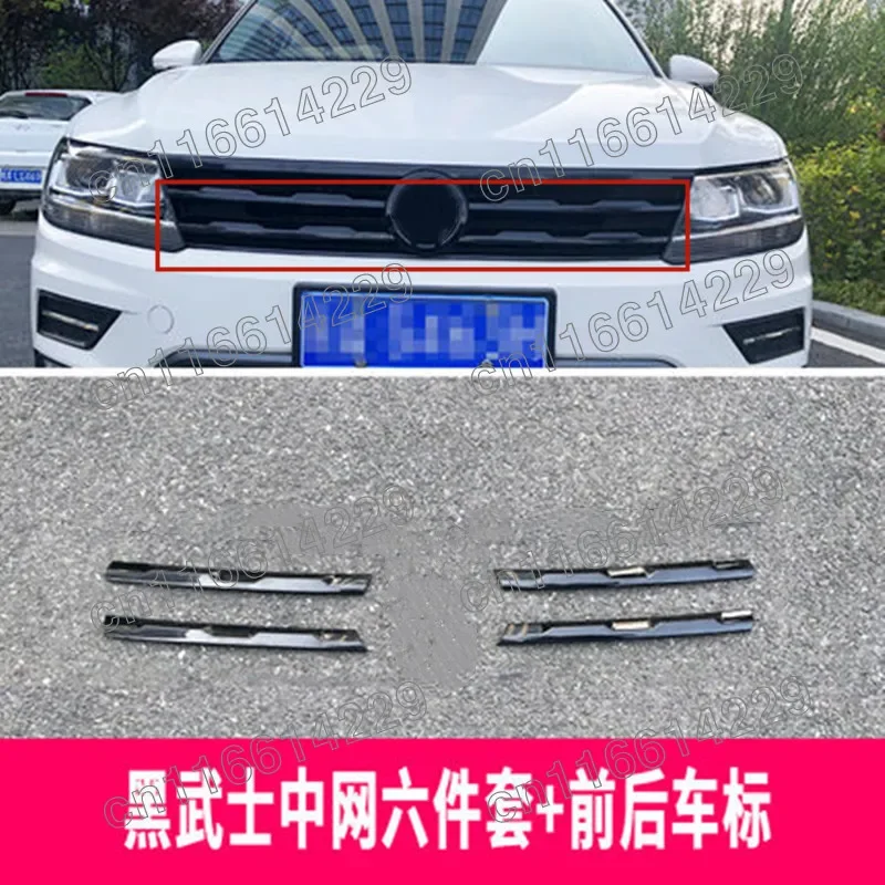 

For VW Volkswagen Tiguan 2 MK2 2017 2018 2019 2020 2021 Front Bumper Mesh Center Grille Grill Moulding Strips Cover ABS Trim