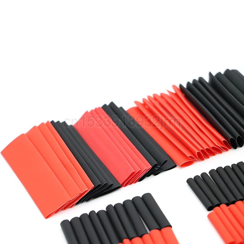 127PCS 2:1 Heat Shrink Tube Sleeving Tubing Assortment Kit Electrical Connection Electrical Wire Wrap Cable Waterproof Shrinkage