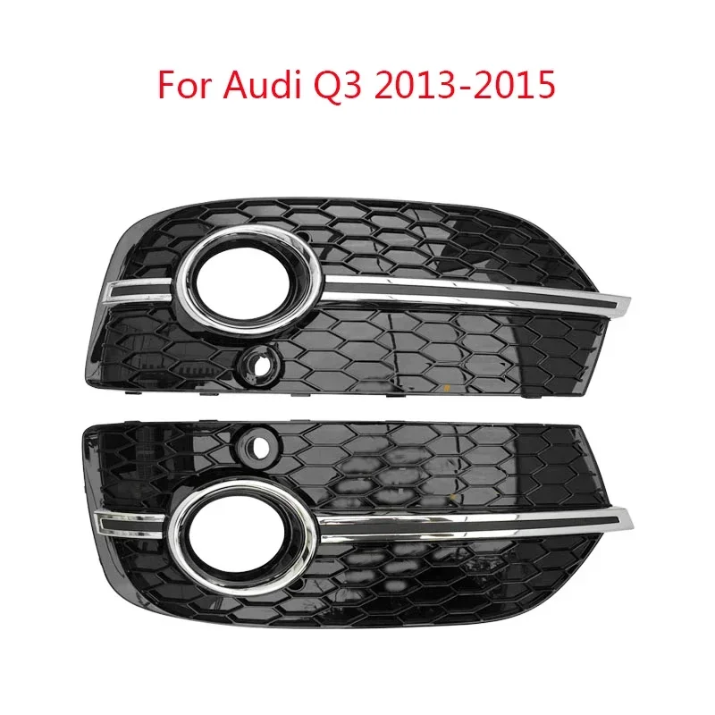 

2PCS Suitable For Audi Q3 2013-2018 Fog Lamp Grille Left And Right Car Front Bumper Fog Lamp Grille ABS Material