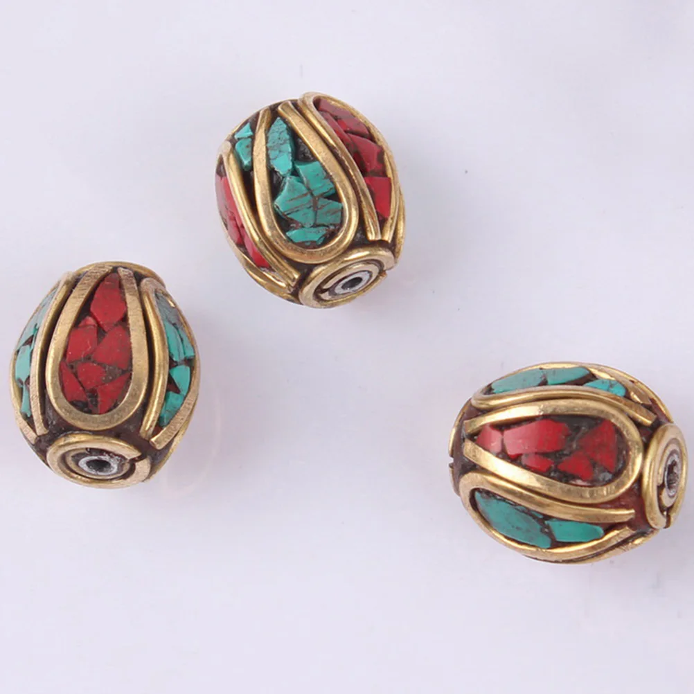 

20pcs Buddha Turquoise Spacer DIY Craft Brass Handmade Jewelry Making Materials Decorative Loose Buddha Beads Beads