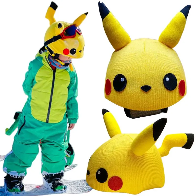 

Pikachu Helmet Protection Headgear Cover Cartoon New Fluffy Set for Motorcycle Full-Face Protective Case Motorbike Safety Trendy