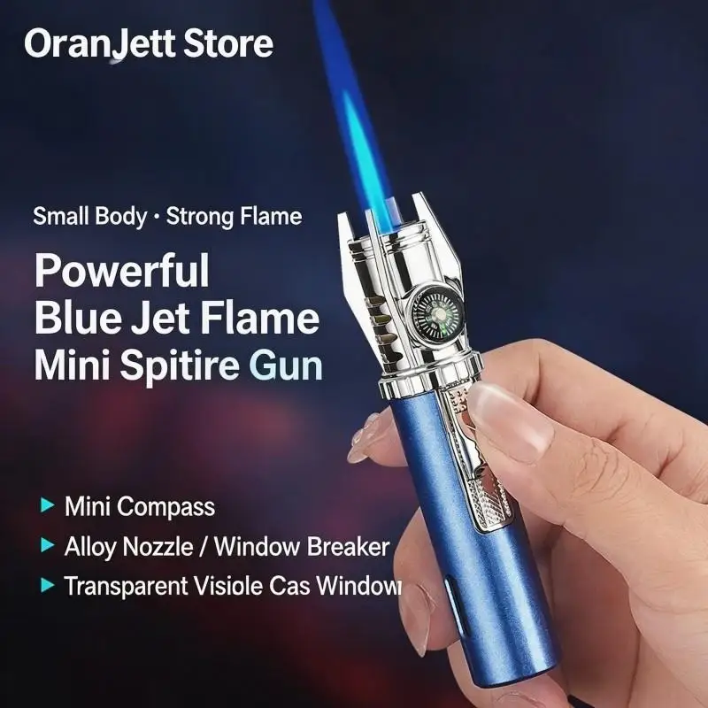 Mini Compact Scepter Planet Lightsaber Spray Gun Lighter Windproof Inflatable Lighter with Compass Outdoor Portable