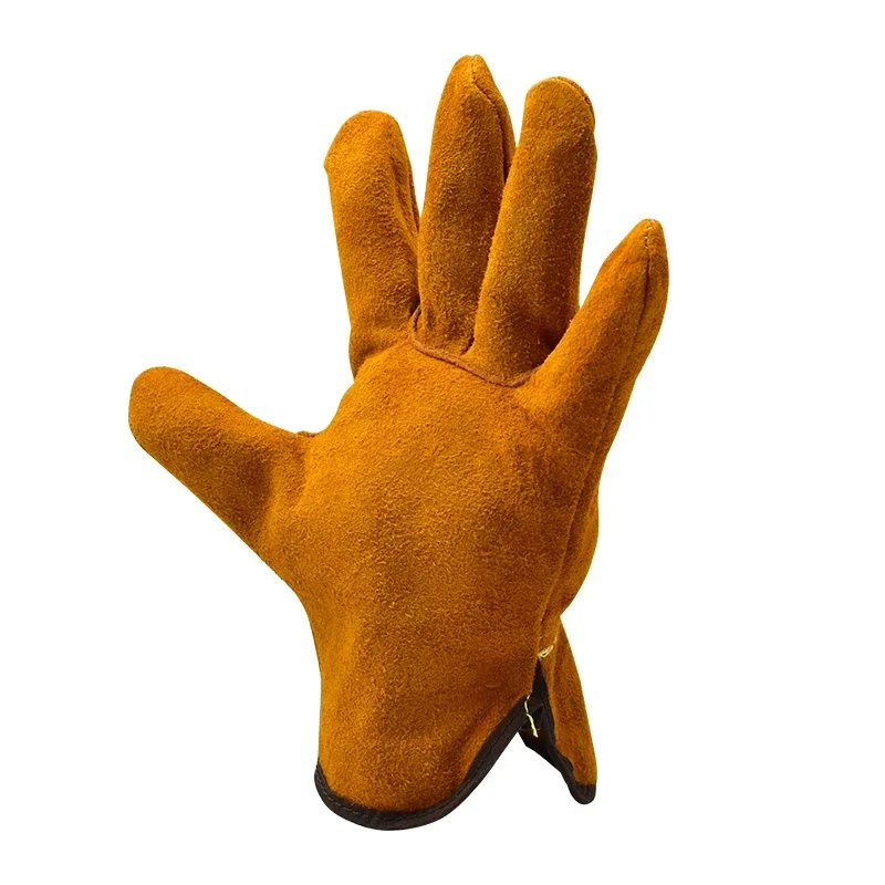 Men Work Gloves Soft Cowhide Driver Hunting Driving Farm Garden Welding Security Protection Safety Mechanic Glove