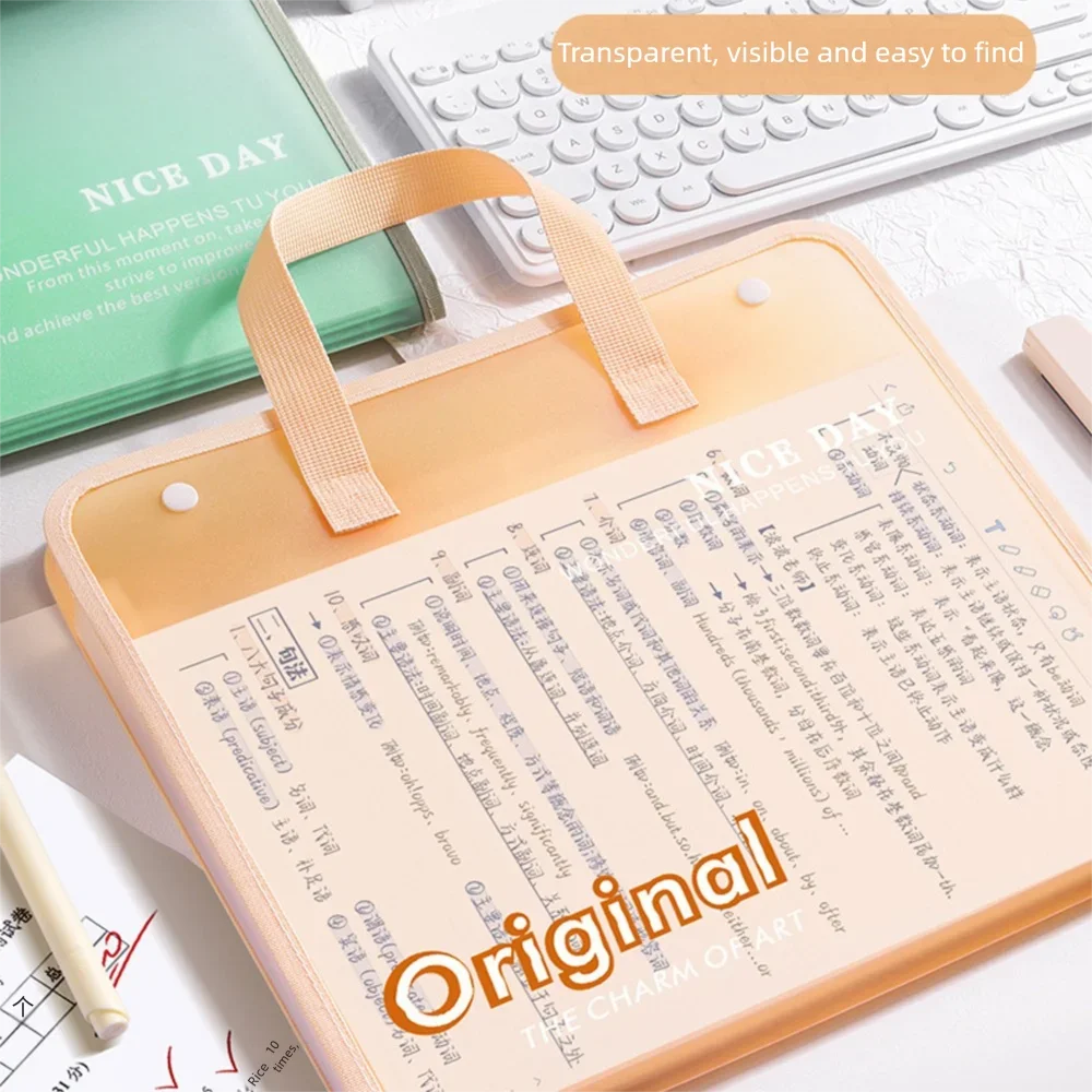 

13 Layers Expanding File Bag Portable Waterproof Document Bag Multifunctional Dirtyproof Work Collection Organizer