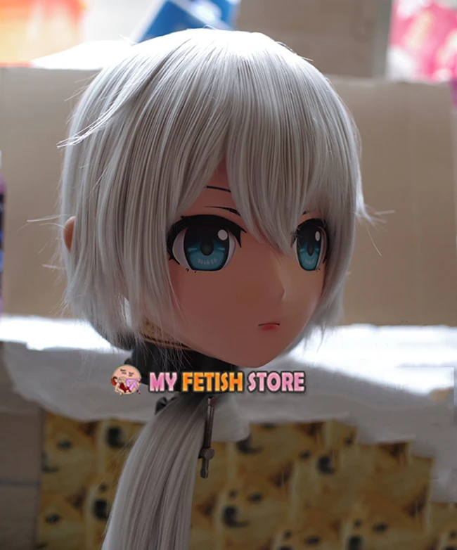 (KM105) Handmade Female Resin Crossdress Pretty Girl 3/4 Head Lolita Doll Mask Japanese Anime Cosplay Kigurumi Mask Crossdresser