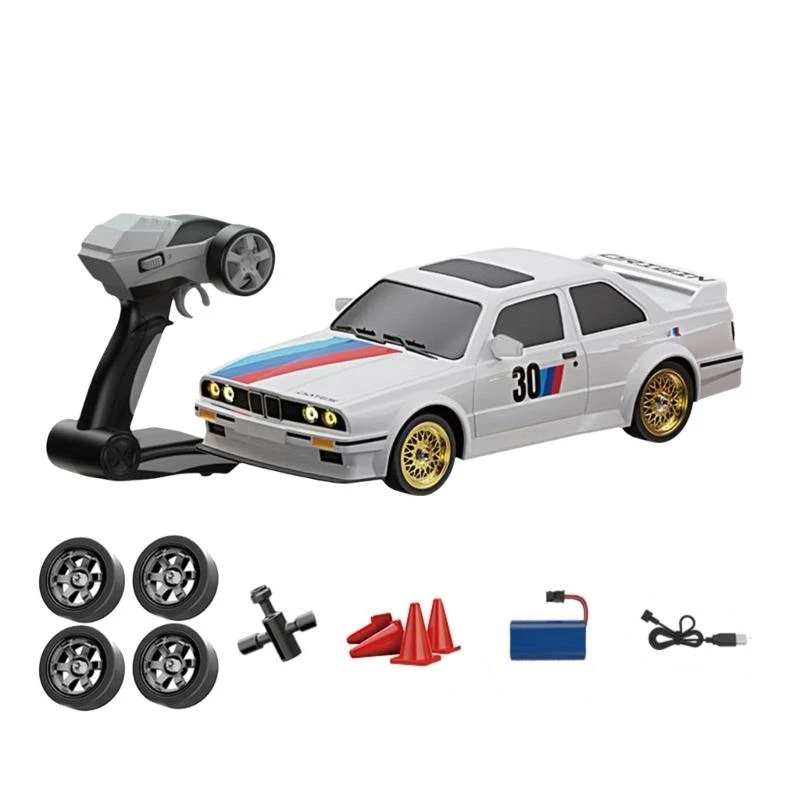 Retro 1/16 Driftauto für Kinder Fernbedienung Drift -Autospielzeugmodell Fahrzeug Wettbewerbsautospielzeug mit LED -Scheinwerfer