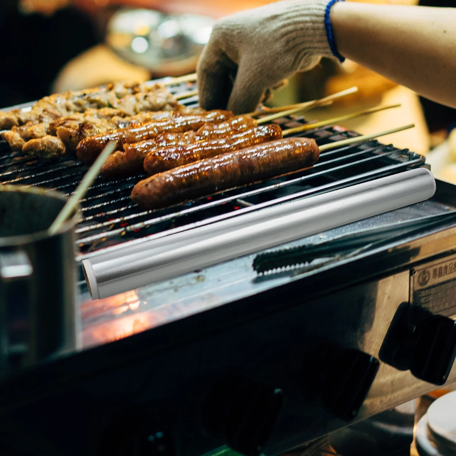 

1pc 1 Roll Aluminum Foil Paper For Oven Air Fryer Baking Bbq Grilling Food Storage Multi-Function Kitchen Accessory Disposable