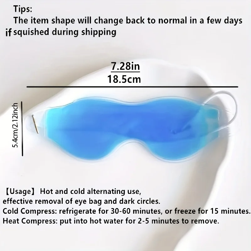 2pcs gel ice eye masks, relieve dark circles and fatigue, reusable dual cold and hot effect eye patches with adjustable elastic view 4
