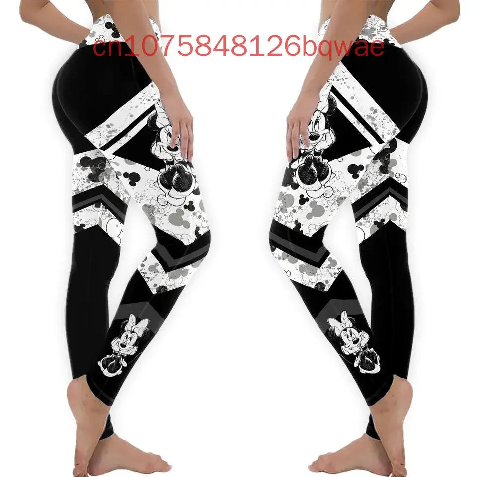 Moda topolino Leggings da donna pantaloni sportivi da donna pantaloni da palestra topolino pantaloni Casual femminili Cartoon Disney