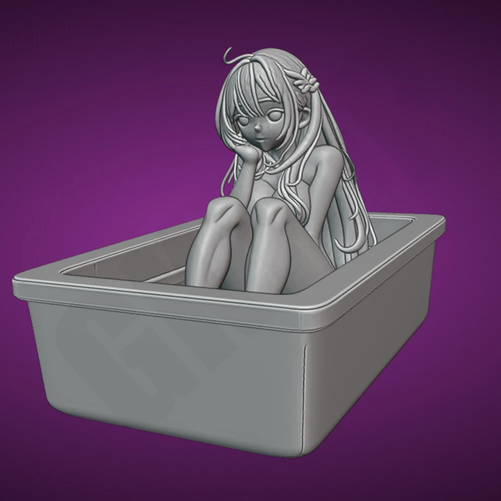 

1/24 3d Print Model Kit Sexy Girl in Bath Resin Figure Model Kit Diy Micro Reduction Statue Unpainted Garage Kit Toys