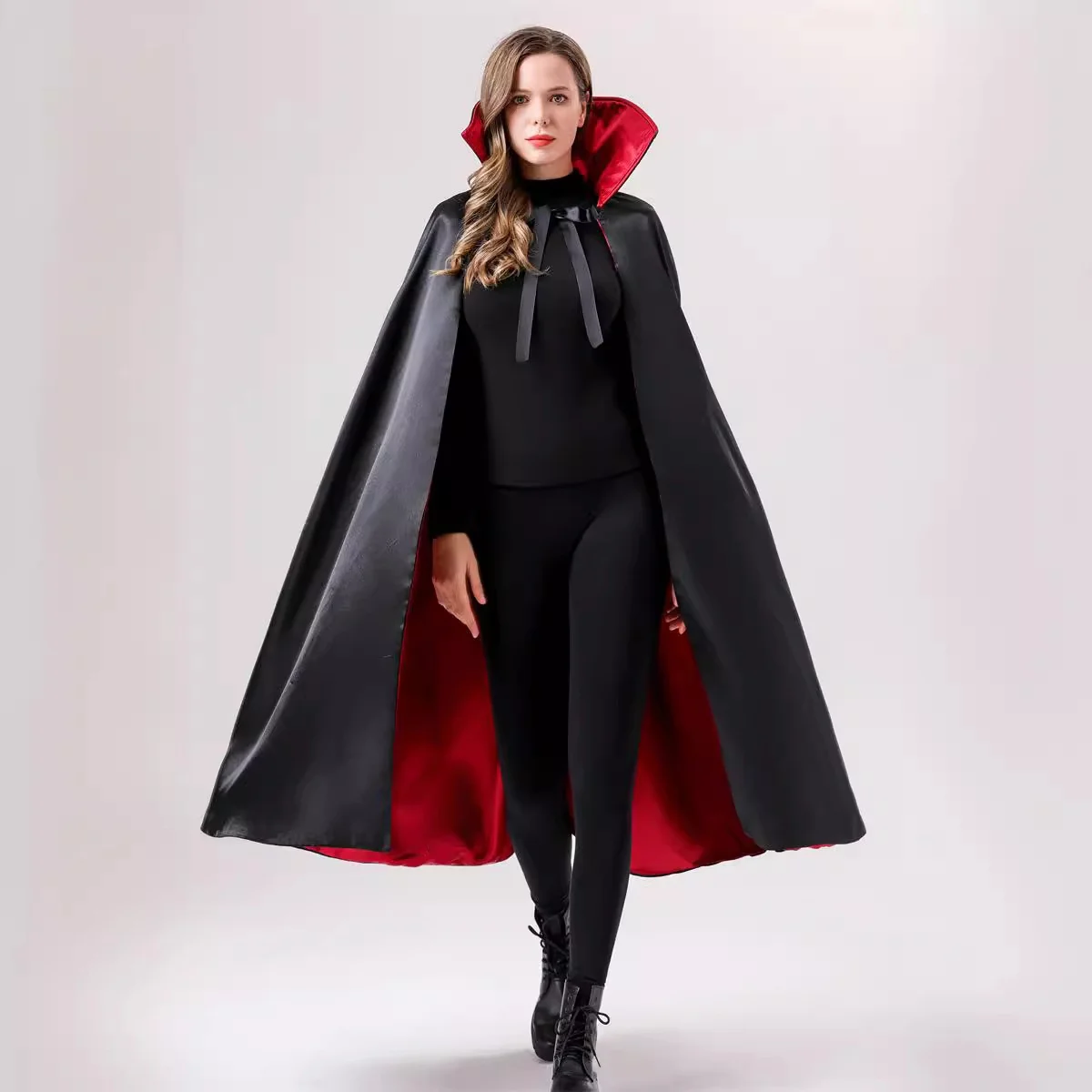 Adulto loween Sle Rosso e Bla Mantello da pirata bifacciale con cappuccio Costumi a tema Dio della morte Produzione cinese