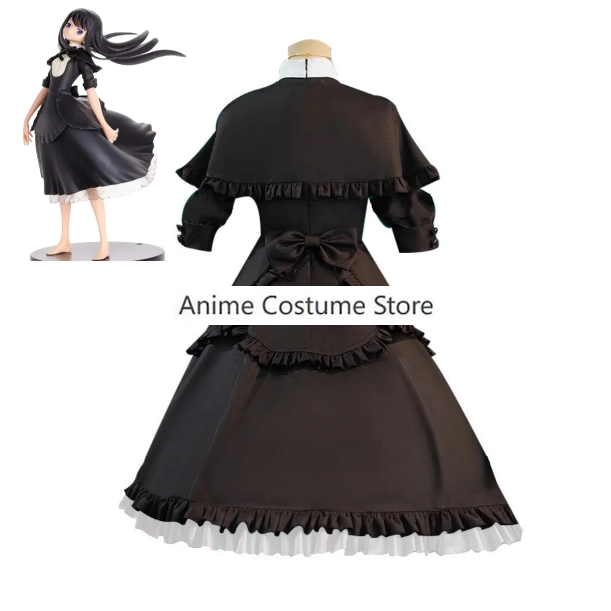 Costume de Cosplay de l'Anime Puella Magi, Robe de Soirée Noire, Perruque pour Femme, Kawaii, Carnaval, Halloween