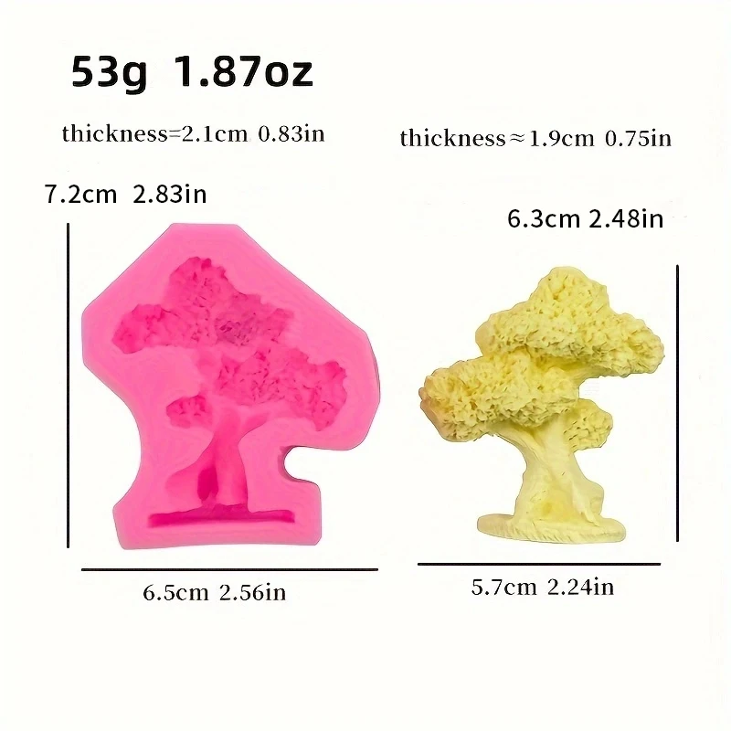 1 piece, small tree bonsai tree silicone mold cake chocolate biscuit mold drip glue pendant accessory mold