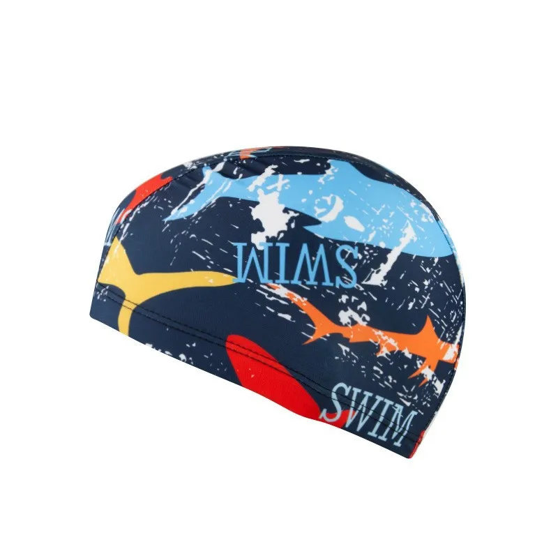 Waterproof Leaf Print Swimming Cap with Ear Protection and Non-Slip Design for Adults - Perfect for Pool, Beach, and Summer Fun