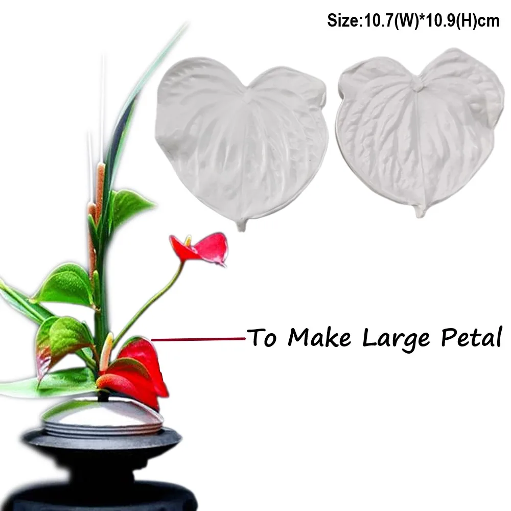 6PCS Large Gumpaste Sugar Petal Veiner&Cutter Silicone Mould Anthurium Flower Clay Resin Baking Accessories and Tools силиконов