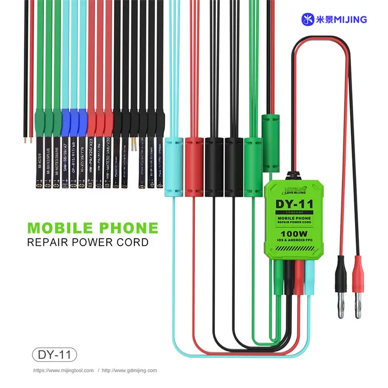 สายเคเบิลทดสอบแหล่งจ่ายไฟ MIJING DY-11 DC สำหรับเมนบอร์ด IP 8G-16ProMax Android สายเคเบิลซ่อมแซม สายเคเบิล FPC แบบนิ่มสำหรับเปิดเครื่อง