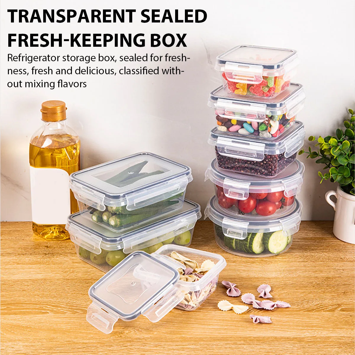 24Pcs/set Food Storage Box Set Kitchen Food Storage Containers Fruits Vegetables&Meats Organizers Travel Spring Outdoor Picnics