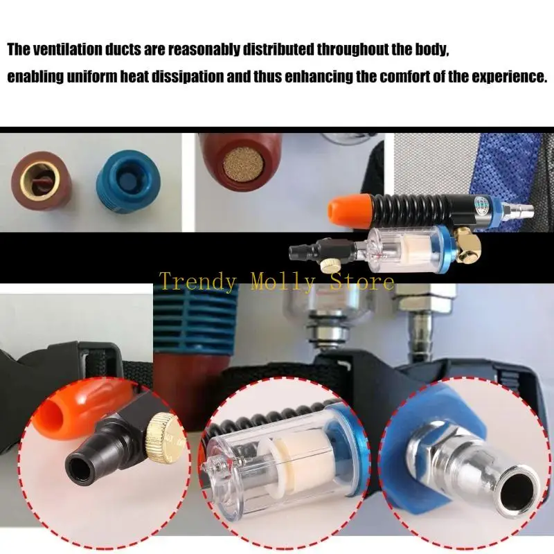 N5KB مكيف تبريد الهواء صدرية تنفس سترة تبريد لعامل البناء لحام الرياضة في الهواء الطلق سترة تبريد