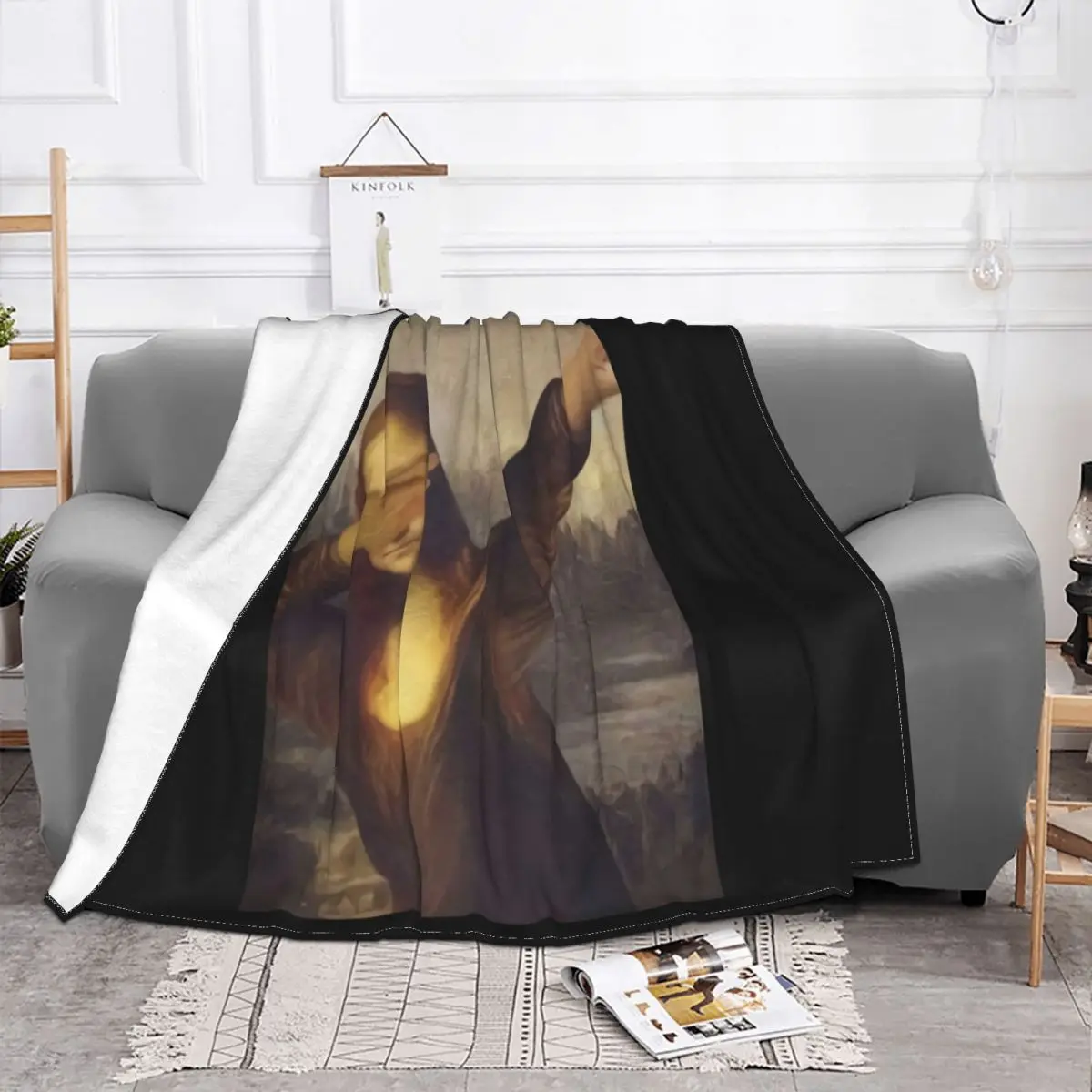 Quality Unisex Dabbing Mona Lisa Dab Hiphop Classic Art Gioconda Classic O' T'Shi Throw Blanket