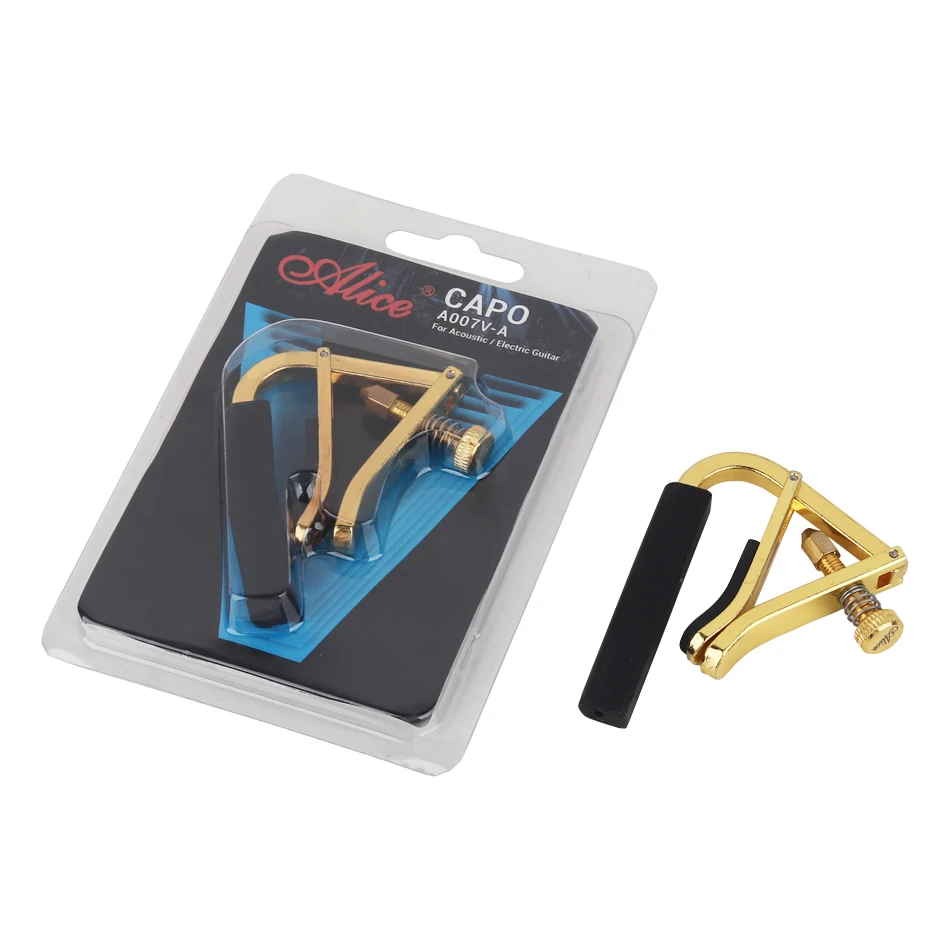 Alice A007V Golden Guitar Capo Zinc Alloy  Adjustable for Acoustic Electric Guitar Classical Guitar String Instrument Clamp Fret