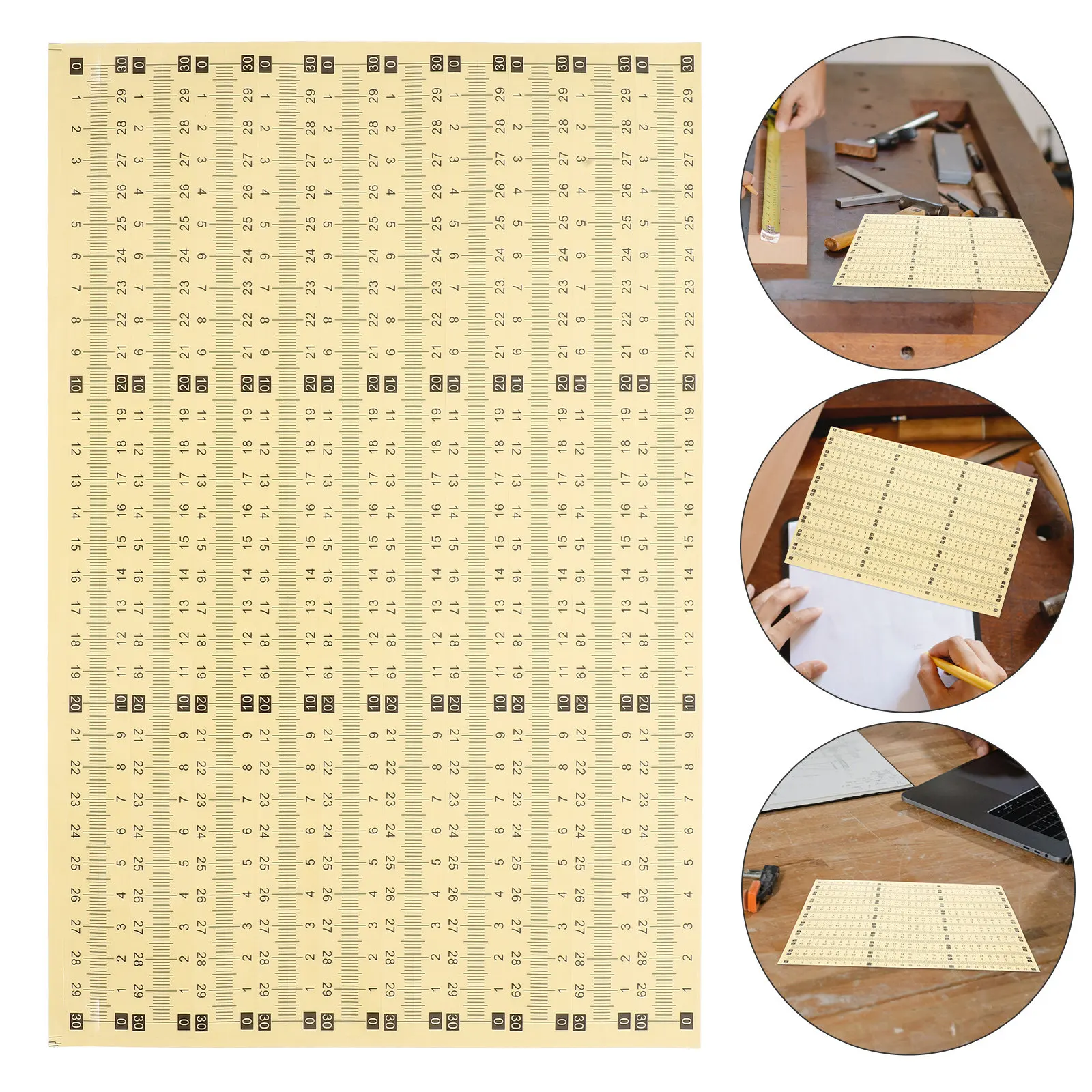 

20pcs Self-Adhesive Ruler Sticker Clear Measuring Scale Stickers For Humid Environments Durable Labeling Decal Engineering Tape
