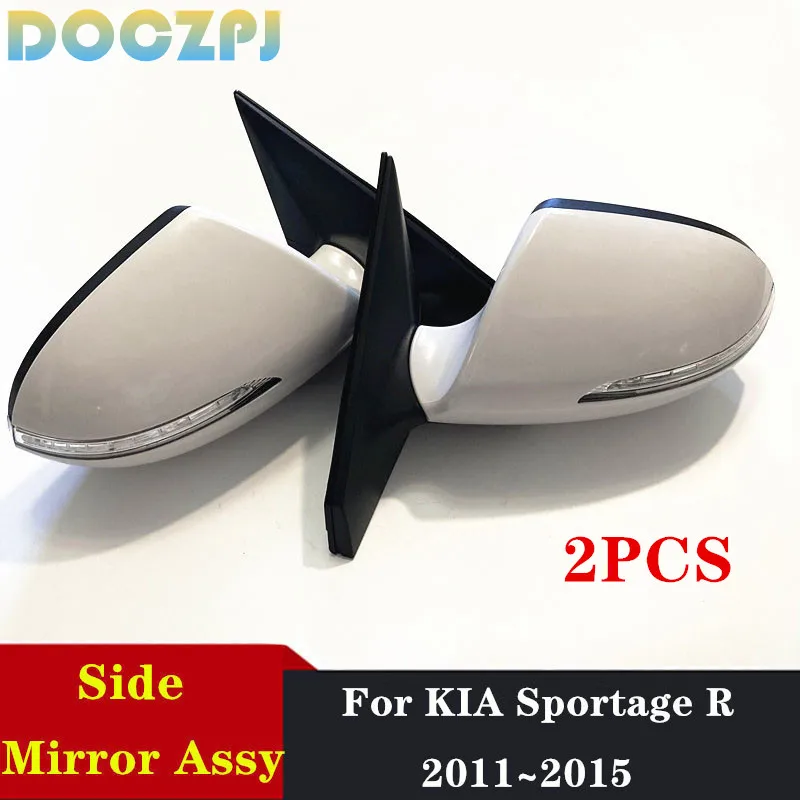 Car Outer Rearview Side Mirror Assembly For KIA Sportage R 2011 2012 2013 2014 2015 5PINS 7PINS With Lens Adjustable LED 