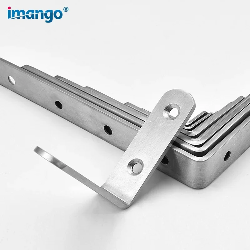 Stainless Steel 90 Degree Angle Bracket Corner Brackets Joint Bracket Fastener Furniture Door Cabinet Screens Wall with Screws image 4