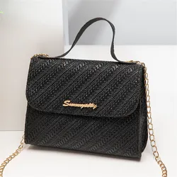 Embossing Chain Square Bag PU Leather Large Capacity Shoulder Crossbody Mobile Phone Bag For Women