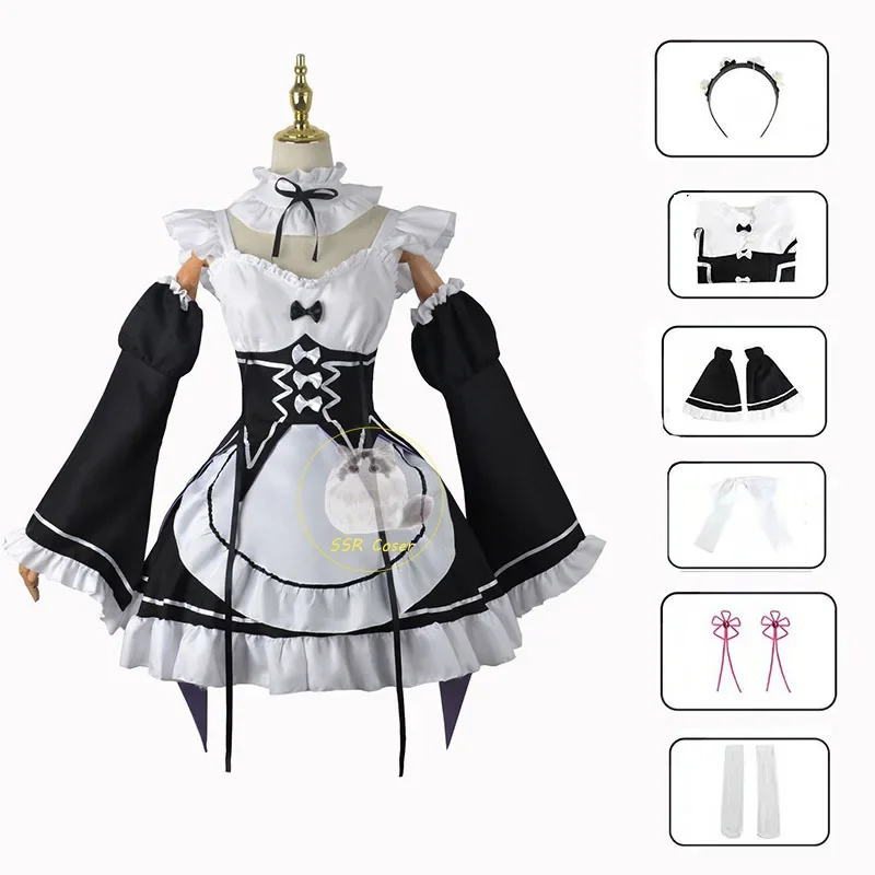 Rem Ram Maid Cosplay Costumes, Re: ontariKara Hajimeru Isekai Seikpetrol, Robes Kawaii, Re Life in a Different World, Anime Maid