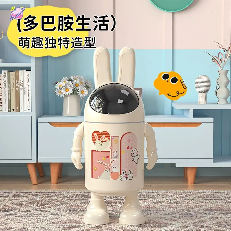 *Re Trash Can High Value Home Toilet Kitchen Living Room Bathroom Bedroom Cute Creative Cartoon Large Capacity Wastebasket~